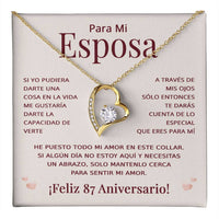 Load image into Gallery viewer, Regalo 87 Aniversario para Esposa - Collar Amor Eterno - To My Wife Necklace in Spanish
