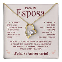 Load image into Gallery viewer, Regalo 81 Aniversario para Esposa - Collar Amor Eterno - To My Wife Necklace in Spanish

