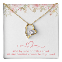 Load image into Gallery viewer, Cousins Gift Cousin Birthday Gift Cousin Christmas Gift Cousin Necklace Side by Side or Miles Apart We are Cousins Connected By Heart Love Pendant
