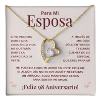 Load image into Gallery viewer, Regalo 98 Aniversario para Esposa - Collar Amor Eterno - To My Wife Necklace in Spanish
