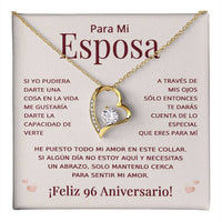 Load image into Gallery viewer, Regalo 96 Aniversario para Esposa - Collar Amor Eterno - To My Wife Necklace in Spanish
