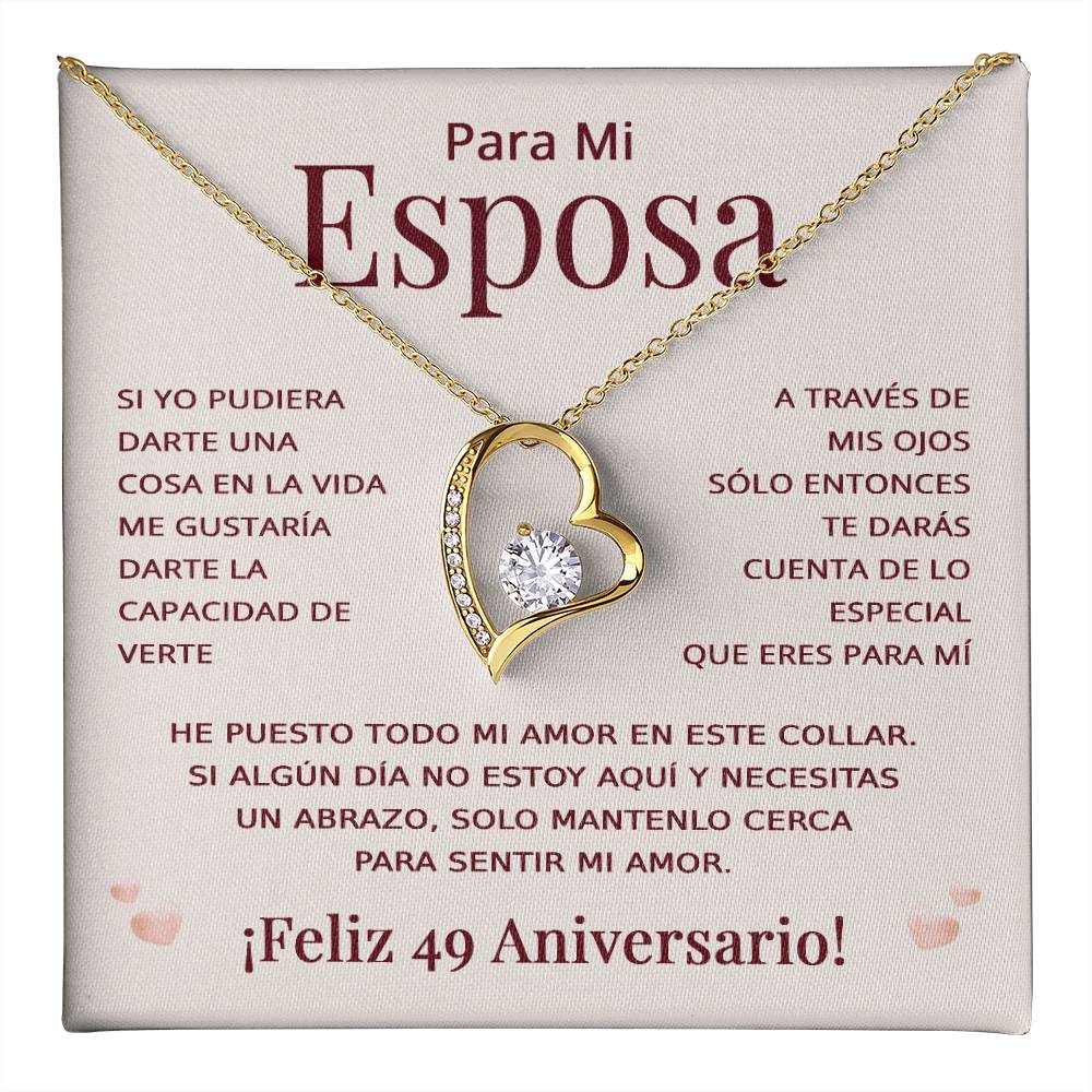 Regalo 49 Aniversario para Esposa - Collar Amor Eterno - To My Wife Necklace in Spanish