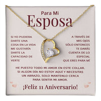 Load image into Gallery viewer, Regalo 11 Aniversario para Esposa - Collar Amor Eterno - To My Wife Necklace in Spanish
