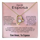 Para Mi Esposa En Espanol Novia Pareja Amor Aniversario Cumpleaños Celebración Collar Pendiente To My Wife Necklace in Spanish Anniversary Valentines Day Jewelry