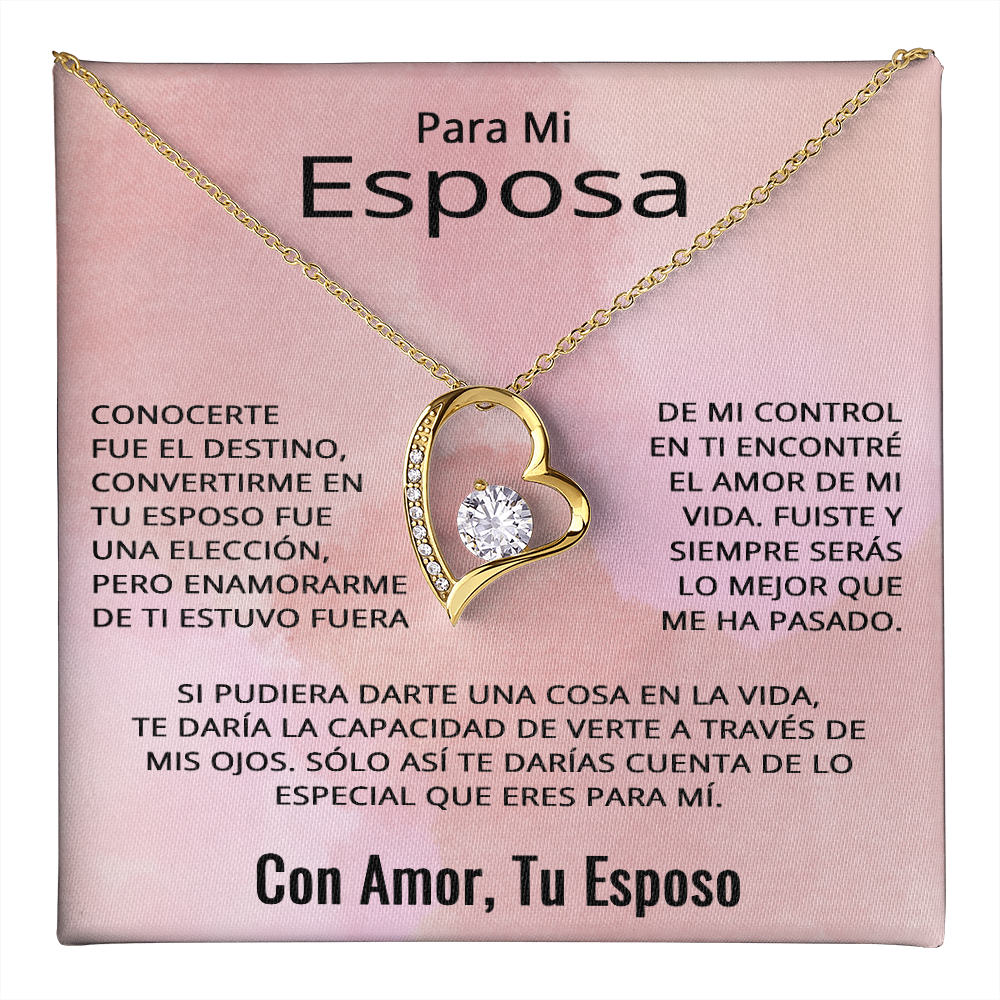 Para Mi Esposa En Espanol Novia Pareja Amor Aniversario Cumpleaños Celebración Collar Pendiente To My Wife Necklace in Spanish Anniversary Valentines Day Jewelry