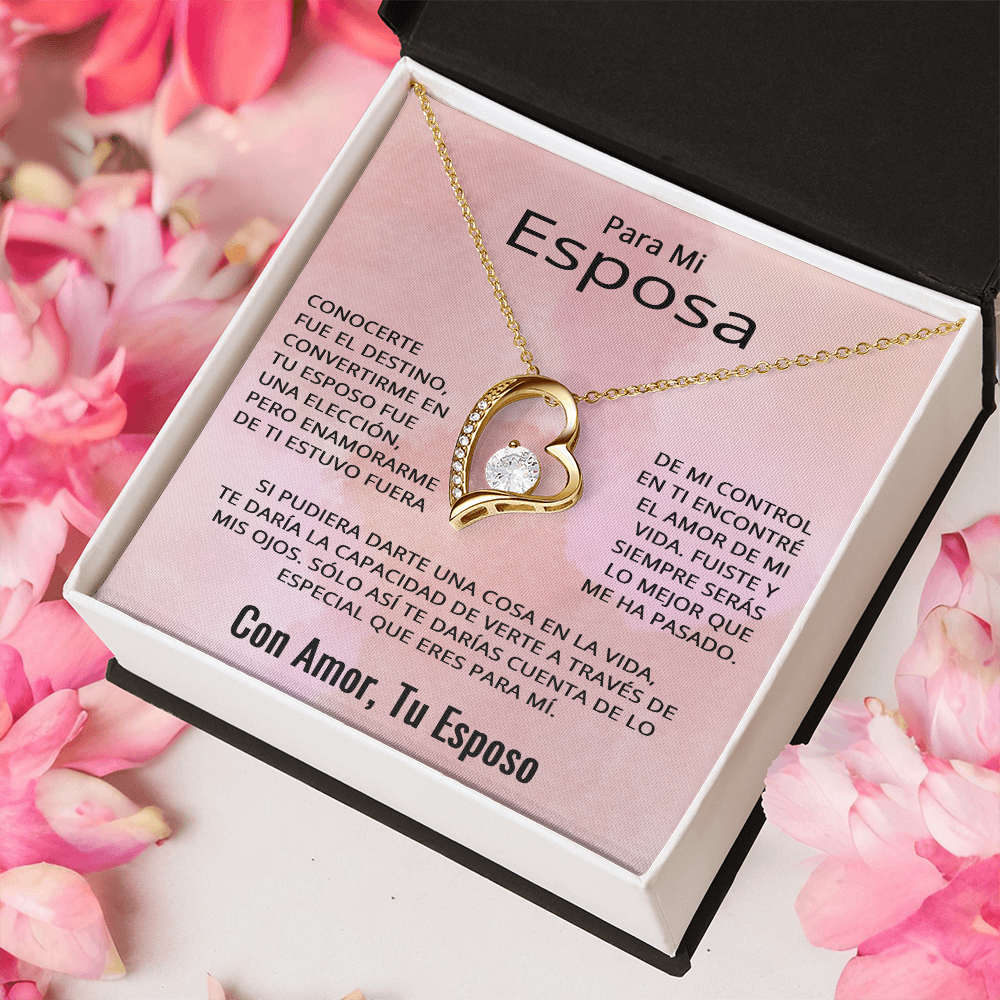 Para Mi Esposa En Espanol Novia Pareja Amor Aniversario Cumpleaños Celebración Collar Pendiente To My Wife Necklace in Spanish Anniversary Valentines Day Jewelry