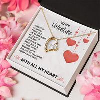 Load image into Gallery viewer, Valentine's Day Necklace for Her, Eternal Love Heart Pendant with To My Valentine Card
