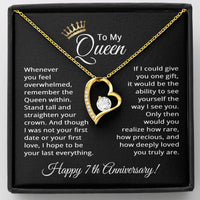 Load image into Gallery viewer, 7th Anniversary Jewelry for Women 7 Years - To My Queen Necklace
