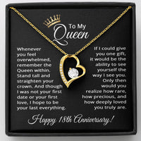 Load image into Gallery viewer, 18th Anniversary Jewelry for Women 18 Years - To My Queen Necklace

