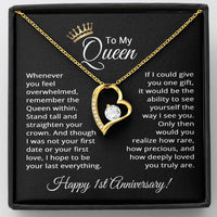Load image into Gallery viewer, 1st Anniversary Jewelry for Women 1 Year - To My Queen Necklace
