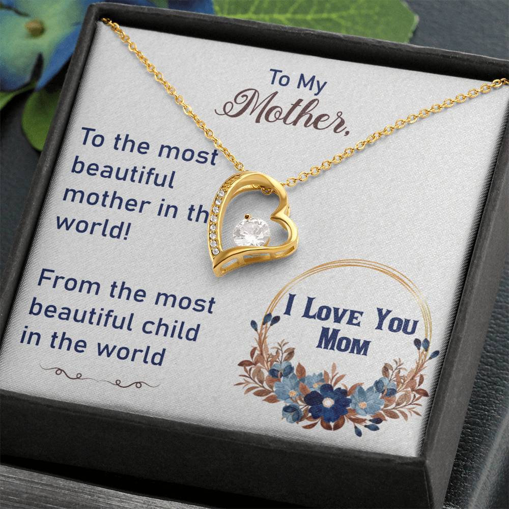 To My Mother Necklace Mothers Day Gift from Child Mom Forever Love Necklace Mom Christmas Gift