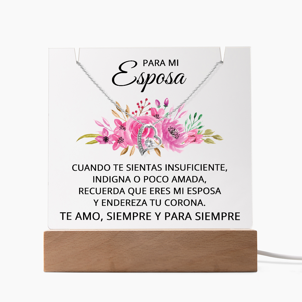 Regalo para Mi Esposa, Luz LED Regalo Romántico para Esposa in Spanish, Cumpleaños, Aniversario, San Valentín y Ocasiones Especiales
