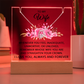 To My Wife Necklace, Acrylic Plaque with LED Light and Necklace for Wife, Anniversary Jewelry for Her