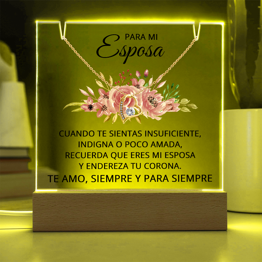 Regalo para Mi Esposa, Luz LED Regalo Romántico para Esposa in Spanish, Cumpleaños, Aniversario, San Valentín y Ocasiones Especiales
