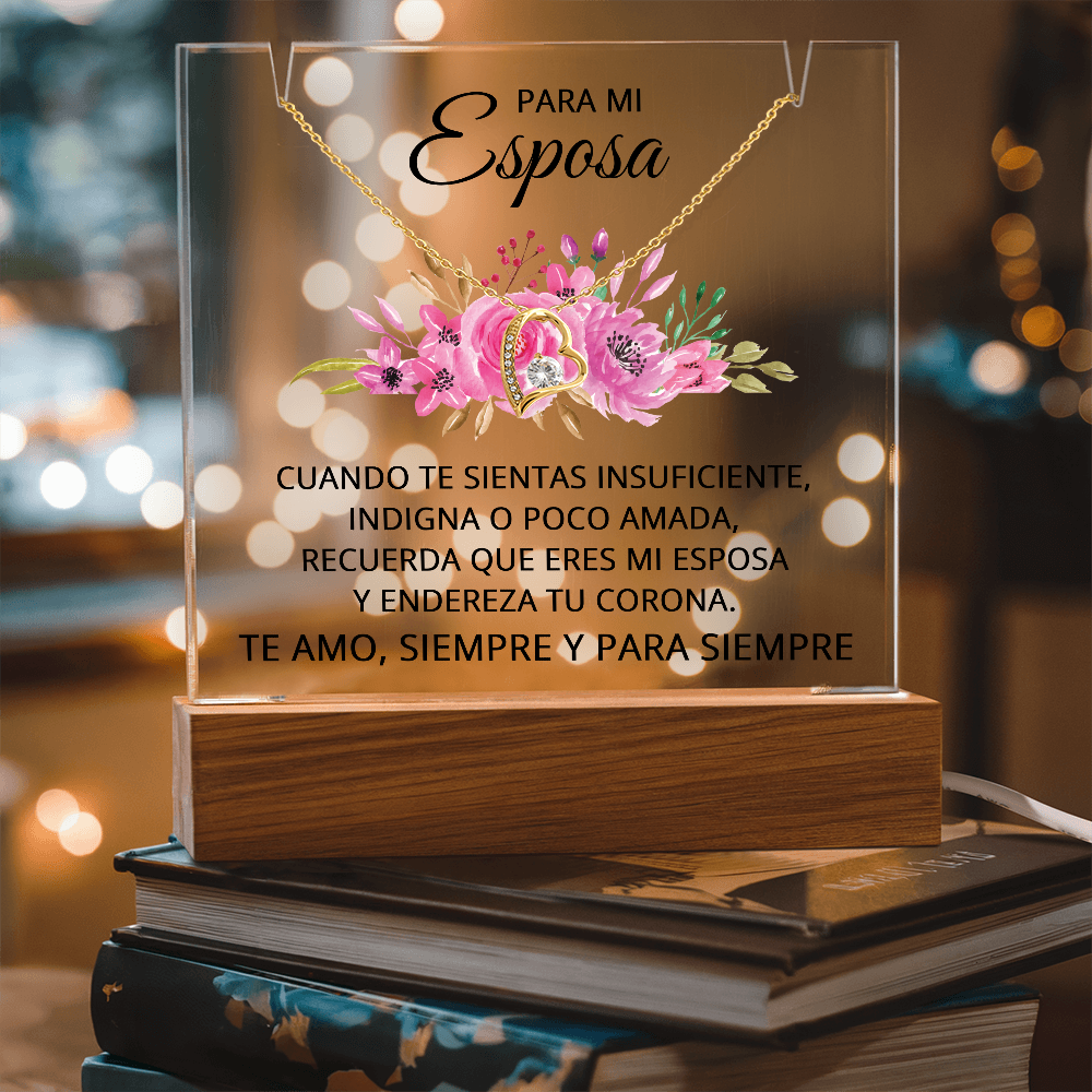 Regalo para Mi Esposa, Luz LED Regalo Romántico para Esposa in Spanish, Cumpleaños, Aniversario, San Valentín y Ocasiones Especiales