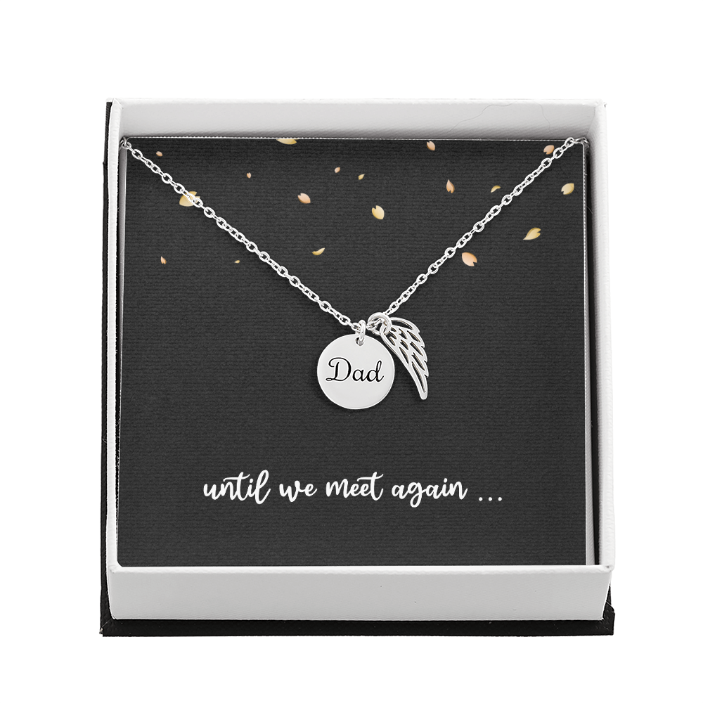 Dad Memorial Necklace for Sister Bereavement Gift for Daughter Angel Wing Dad Necklace In Memory of Dad Jewelry