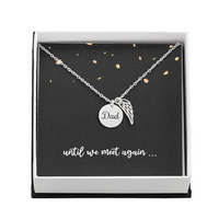 Load image into Gallery viewer, Dad Memorial Necklace for Sister Bereavement Gift for Daughter Angel Wing Dad Necklace In Memory of Dad Jewelry
