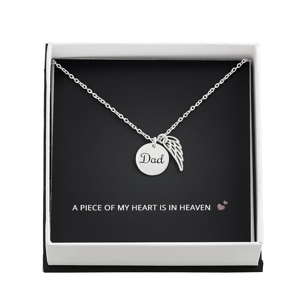 Dad Memorial Necklace for Sister Loss of Father Jewelry A Piece Heart in Heaven Necklace Dad Bereavement Gift for Daughter