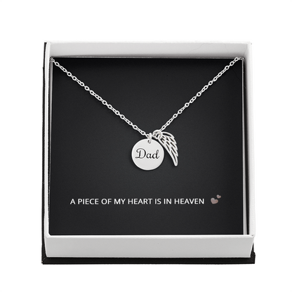 Dad Memorial Necklace for Sister Loss of Father Jewelry A Piece Heart in Heaven Necklace Dad Bereavement Gift for Daughter