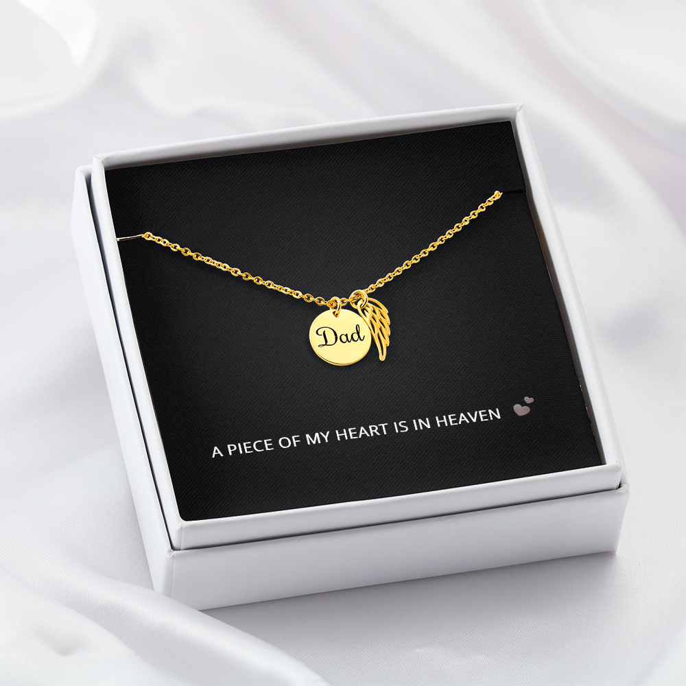 Dad Memorial Necklace for Sister Loss of Father Jewelry A Piece Heart in Heaven Necklace Dad Bereavement Gift for Daughter