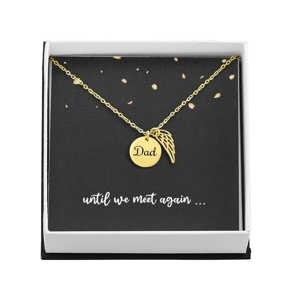 Dad Memorial Necklace for Sister Bereavement Gift for Daughter Angel Wing Dad Necklace In Memory of Dad Jewelry