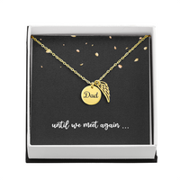 Load image into Gallery viewer, Dad Memorial Necklace for Sister Bereavement Gift for Daughter Angel Wing Dad Necklace In Memory of Dad Jewelry
