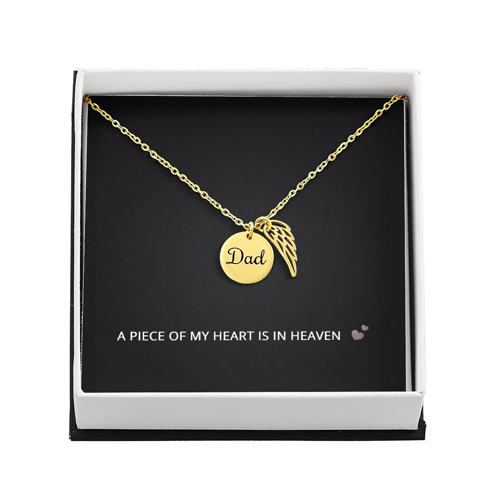 Dad Memorial Necklace for Sister Loss of Father Jewelry A Piece Heart in Heaven Necklace Dad Bereavement Gift for Daughter