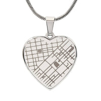 Load image into Gallery viewer, Custom Heart Map Necklace - Personalized Engraved Location Pendant - Wedding Gift for Bride or Anniversary Keepsake
