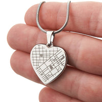 Load image into Gallery viewer, Custom Heart Map Necklace - Personalized Engraved Location Pendant - Wedding Gift for Bride or Anniversary Keepsake

