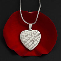 Load image into Gallery viewer, Custom Heart Map Necklace - Personalized Engraved Location Pendant - Wedding Gift for Bride or Anniversary Keepsake
