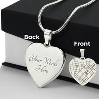 Load image into Gallery viewer, Custom Heart Map Necklace - Personalized Engraved Location Pendant - Wedding Gift for Bride or Anniversary Keepsake

