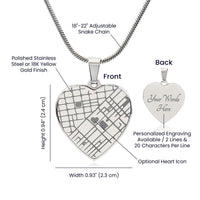 Load image into Gallery viewer, Custom Heart Map Necklace - Personalized Engraved Location Pendant - Wedding Gift for Bride or Anniversary Keepsake
