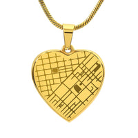 Load image into Gallery viewer, Custom Heart Map Necklace - Personalized Engraved Location Pendant - Wedding Gift for Bride or Anniversary Keepsake
