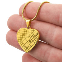 Load image into Gallery viewer, Custom Heart Map Necklace - Personalized Engraved Location Pendant - Wedding Gift for Bride or Anniversary Keepsake
