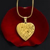 Load image into Gallery viewer, Custom Heart Map Necklace - Personalized Engraved Location Pendant - Wedding Gift for Bride or Anniversary Keepsake
