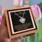 To My Moon and Stars Necklace for Her, Anniversary Necklace for Wife or Girlfriend, Christmas Gifts for Partner with Gold Luxury Box and Red Rose