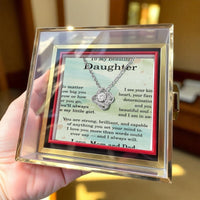 Load image into Gallery viewer, To My Beautiful Daughter Necklace from Mom and Dad, Daughter Love Knot Necklace with Rotating Rose Gift Box
