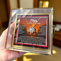 Load image into Gallery viewer, Gift for Mom from Family – To My Mom Love Knot Necklace with Message Card and Preserved Rose
