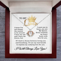 Load image into Gallery viewer, To My Queen Necklace for Women - Valentines Jewelry for Her - Crown Pendant Necklace
