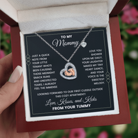 Load image into Gallery viewer, To My Mommy Necklace from Your Tummy - Baby Feet .925 Sterling Silver Necklace - Baby Shower Gift for Her
