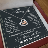 Load image into Gallery viewer, To My Mommy Necklace from Your Tummy - Baby Feet .925 Sterling Silver Necklace - Baby Shower Gift for Her
