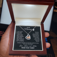 Load image into Gallery viewer, To My Mommy Necklace from Your Tummy - Baby Feet .925 Sterling Silver Necklace - Baby Shower Gift for Her
