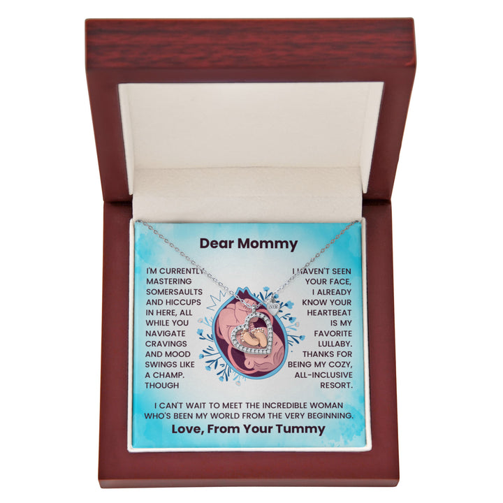 To My Mommy Baby Feet Necklace for Boy – Pregnancy Announcement & Expecting Mom Gift
