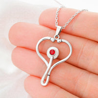 Load image into Gallery viewer, Nurse Graduation Gift Future Nurse Christmas Gift  Stethoscope Necklace The World Is About to Gain an Angel in Scrubs Necklace
