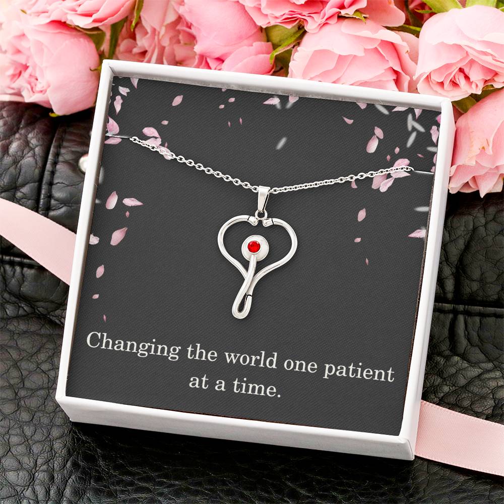 Nurse Necklace Nurse Christmas Gift Nurse Appreciation Gift Nursing Gift Changing The World One Patient At A Time