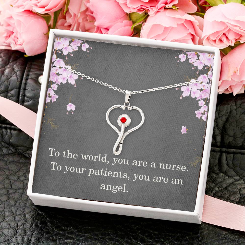Nurse Necklace Nurse Christmas Gift Nurse Appreciation Gift To The World You Are A Nurse To Your Patients You Are An Angel