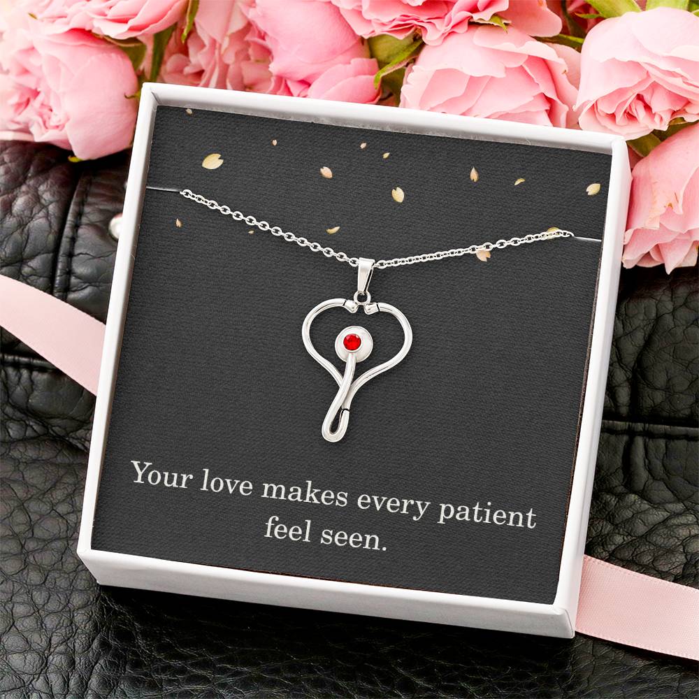 Nurse Necklace Nurse Christmas Gift Nurse Appreciation Gift Nursing Gift Your Love Makes Every Patient Feel Seen