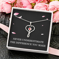 Load image into Gallery viewer, Nurse Necklace Nurse Christmas Gift for Nurse Appreciation Gift HeartScope Necklace for Her Stethoscope Necklace Nursing Team Gift Never Underestimate The Difference You Make
