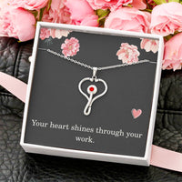 Load image into Gallery viewer, Nurse Necklace Nurse Christmas Gift Nurse Appreciation Gift Nursing Gift Your Heart Shines Through Your Work
