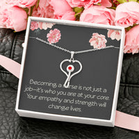Load image into Gallery viewer, Future Nurse Christmas Gift HeartScope Necklace for Her Stethoscope Necklace Nursing School Graduation Becoming a Nurse Is Who You

